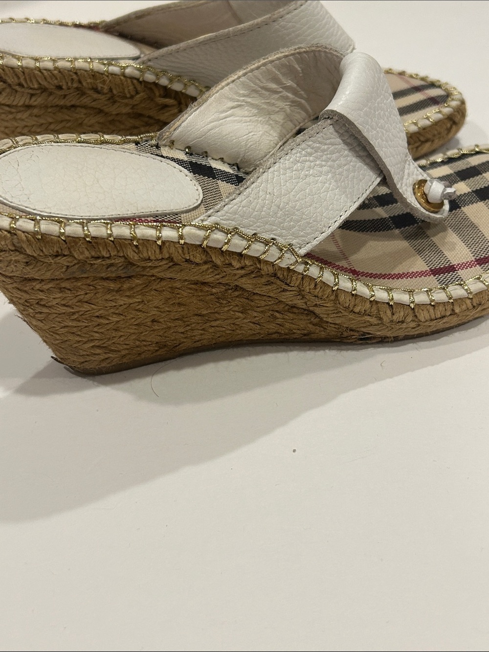 Designer Inspired Nova Check Wedge Sandals women’s Size EU 38 - Picture 5 of 13